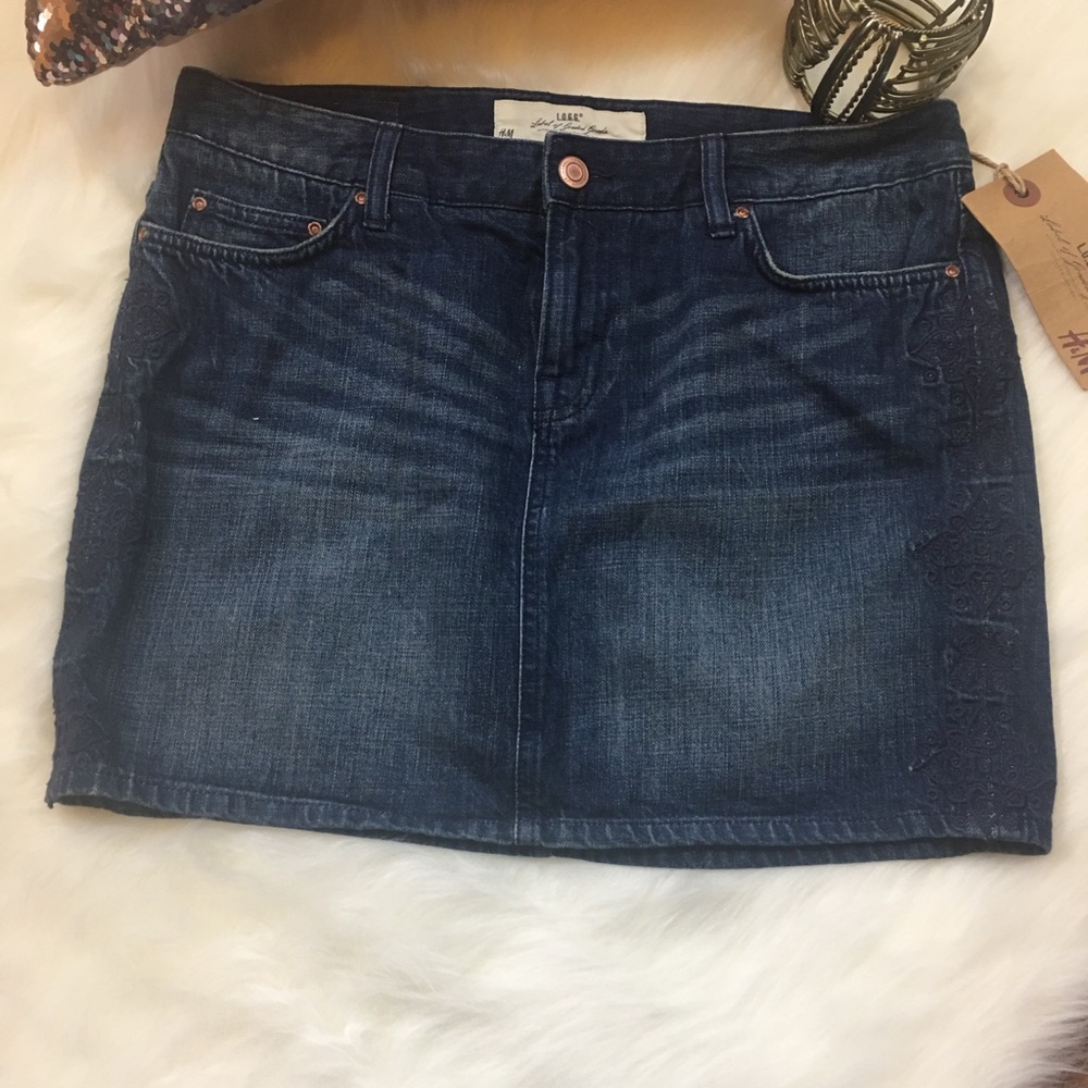 🎁4/$20 NWT H&M LOGG Jean Mini Skirt Size 10